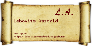 Lebovits Asztrid névjegykártya